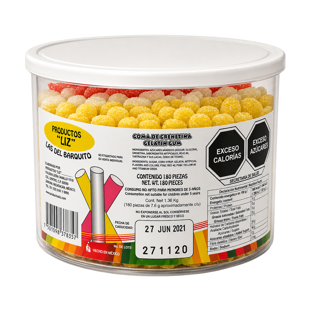 DULCES LIZ VELA LECHE GDE 1/180pz (Caja:12dsp)