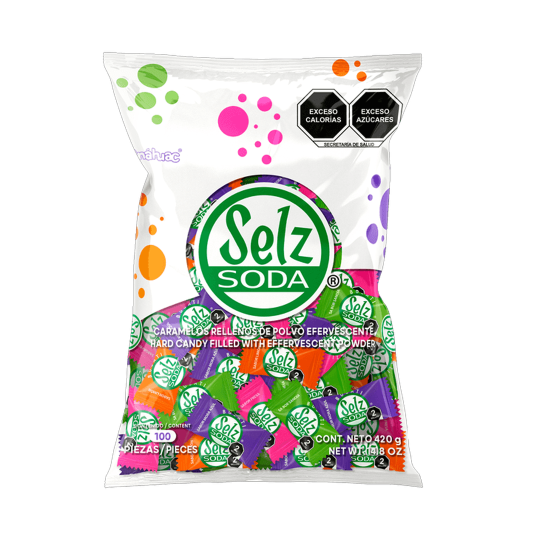ANAHUAC SELZ SODA SABORES  BL 1/100pz (Caja:20dsp)