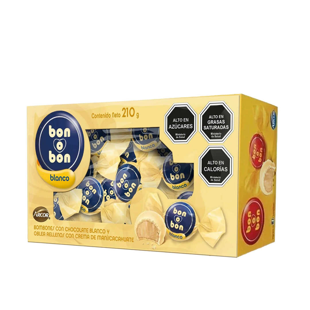 ARCOR BON O BON BLANCO 15grs 1/18pzs (Caja:12dsp)