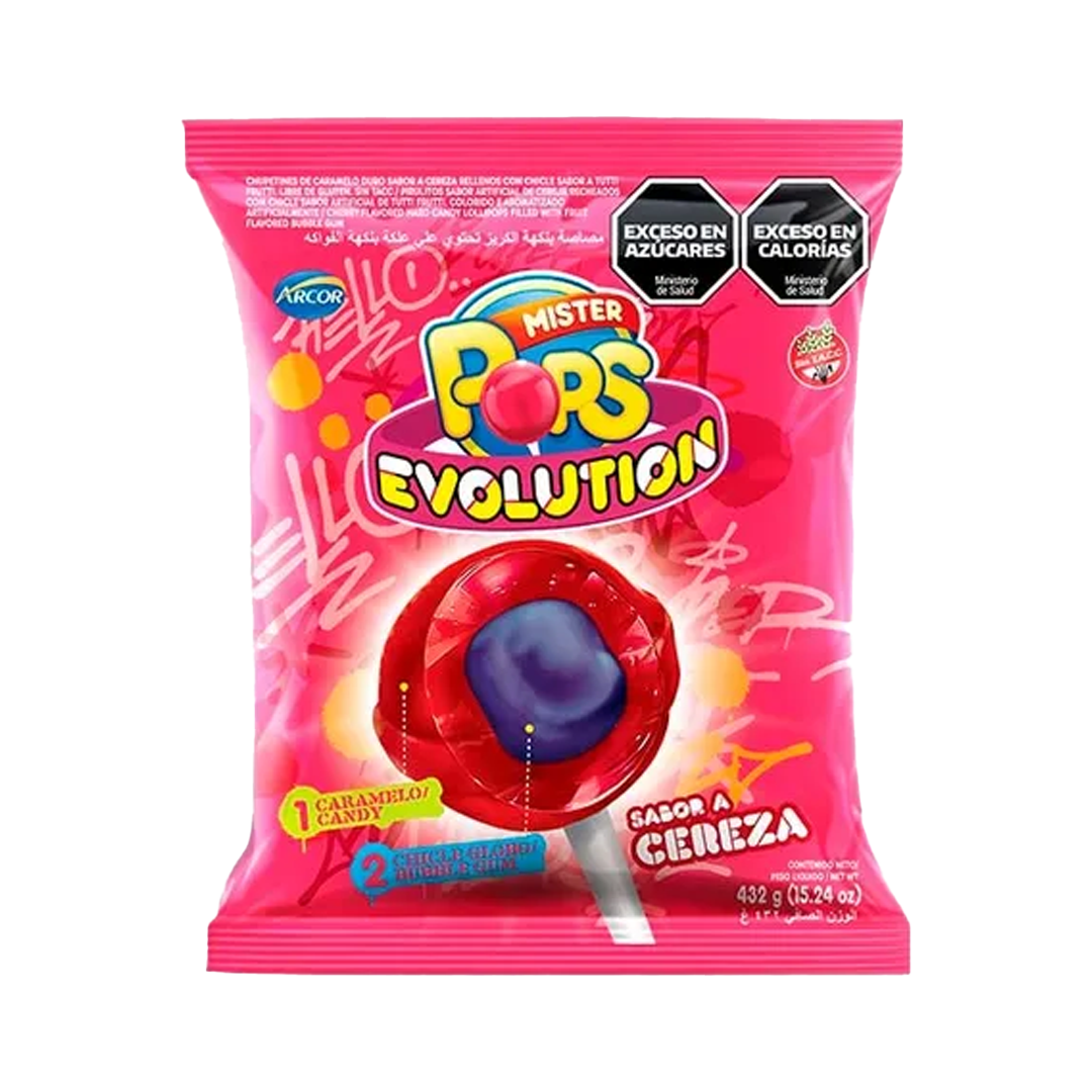 ARCOR MISTER POPS CEREZA 1/24Pzas (Caja:16dsp)