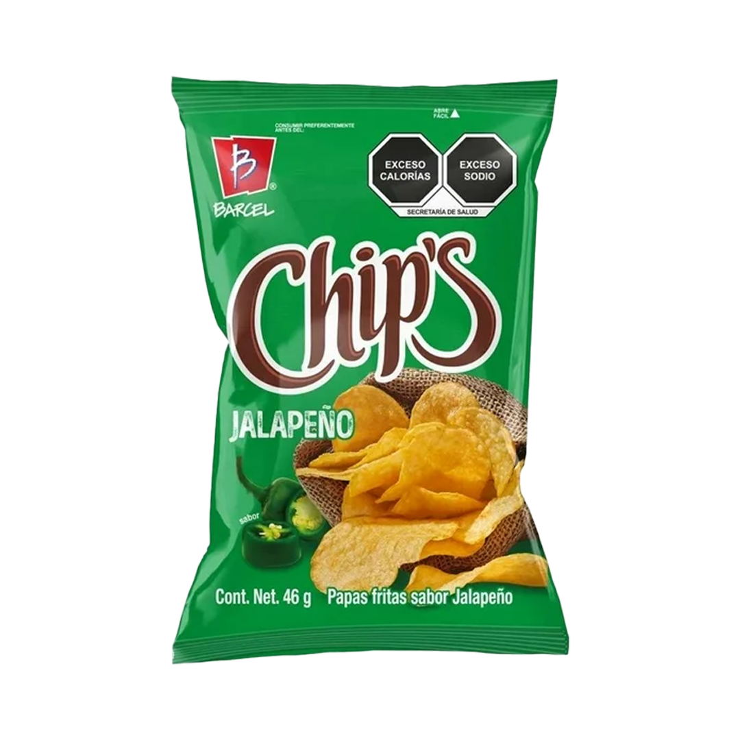 BARCEL CHIPS JALAPEÑO 1/46gr (Caja:50pzs)