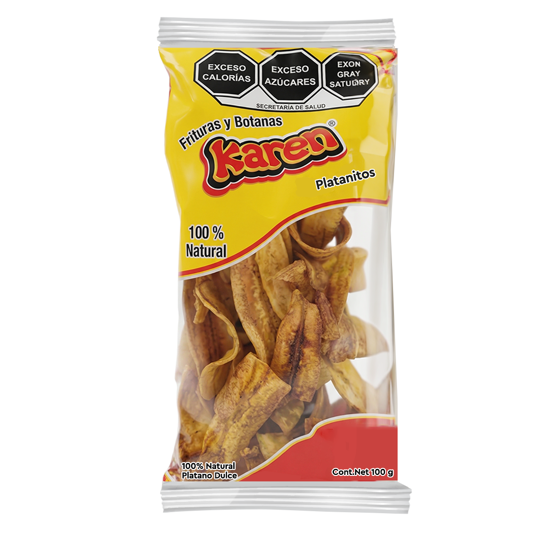KAREN PLATANITOS NAT 1/100gr (Caja:50pzs)
