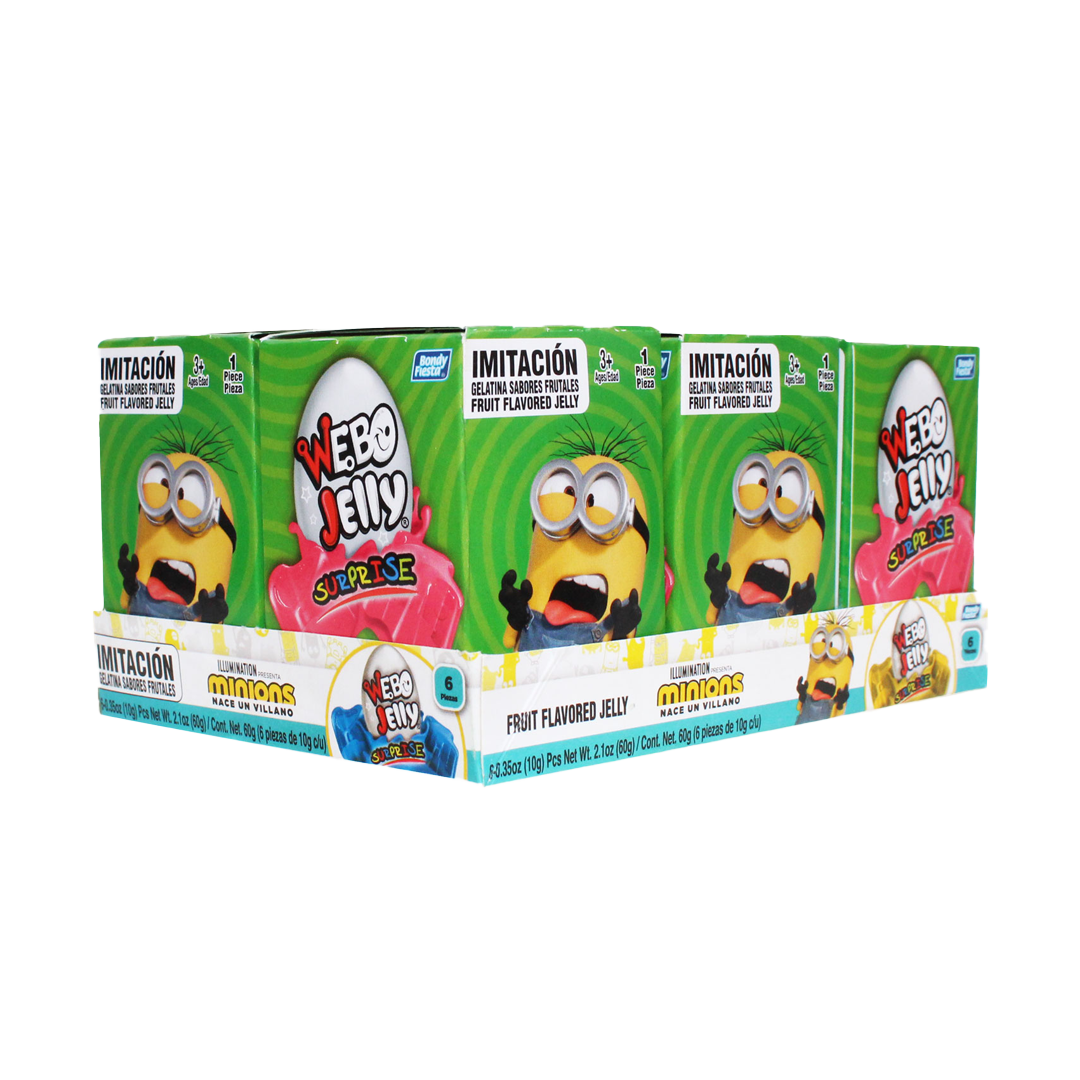 BONDY WEBO JELLY MINIONS 1/6pzs (Caja:18dsp)