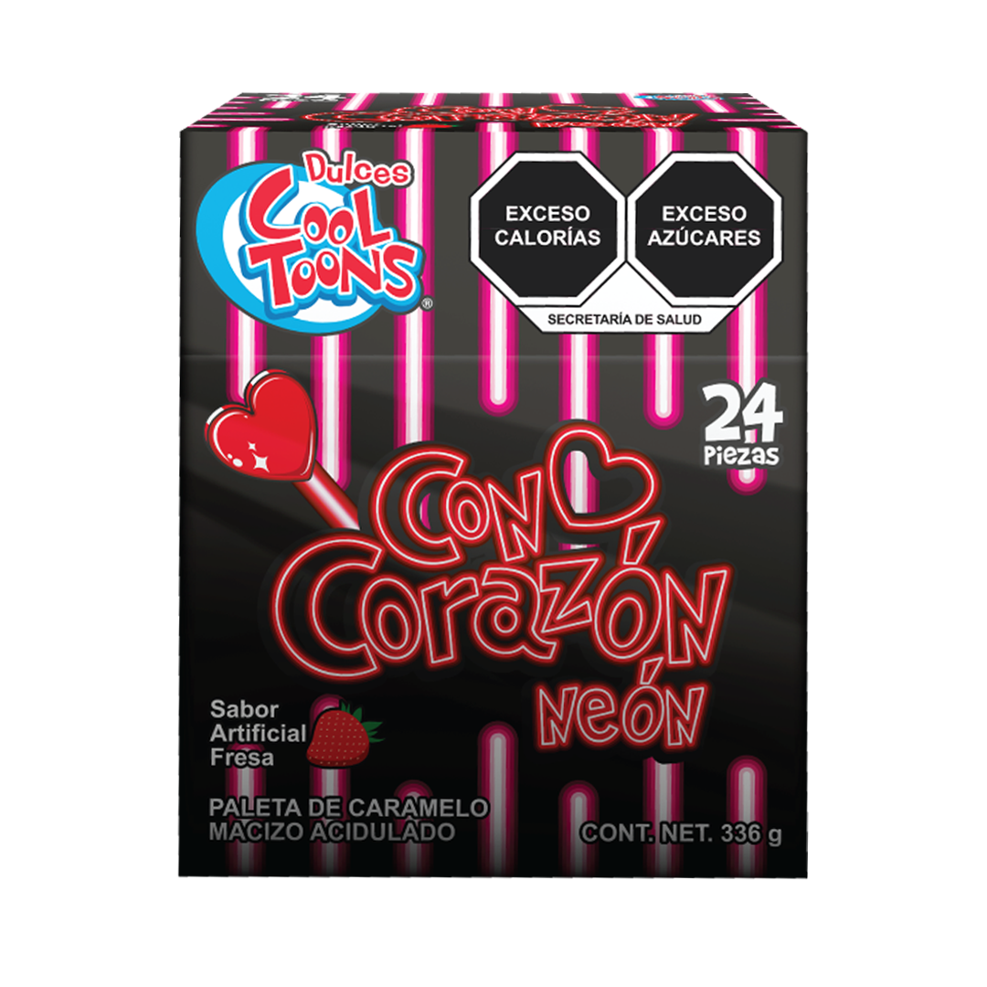 COOL PAL CON CORAZON NEON 1/24pz (Caja:24dsp)