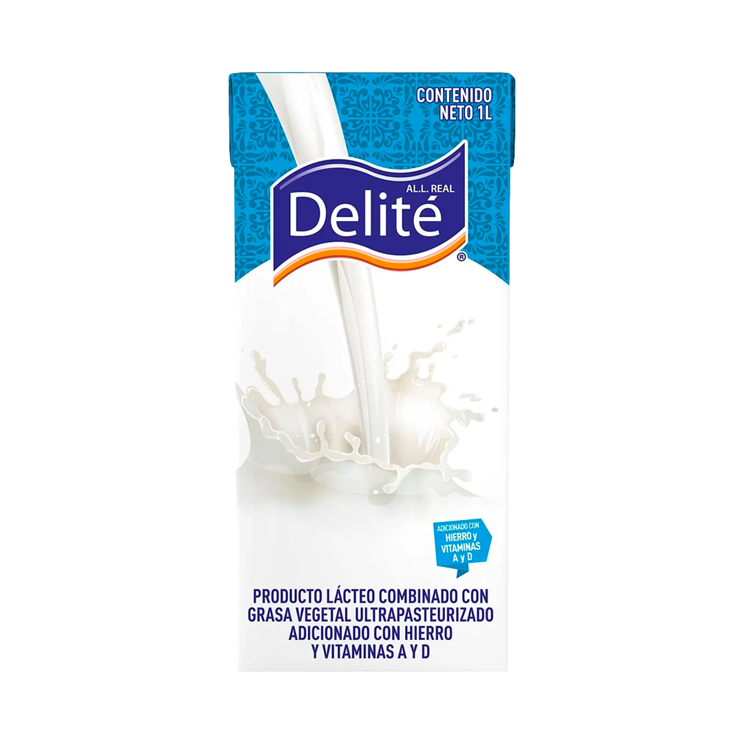 DELITE LECHE ENTERA 1/1LT (Caja:12pzs)