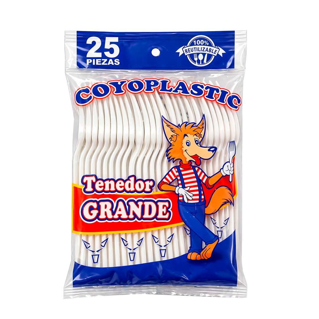 DSY TENEDOR JUMBO BLANCO 1/25pz (Caja:40dsp)