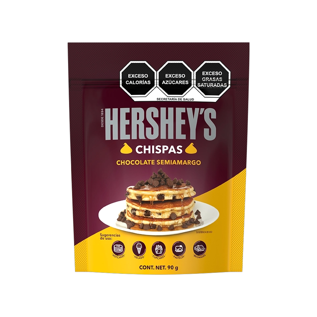 HSY KISS CHISPAS SEMIAMARGO 1/90gr (Caja:8pz)