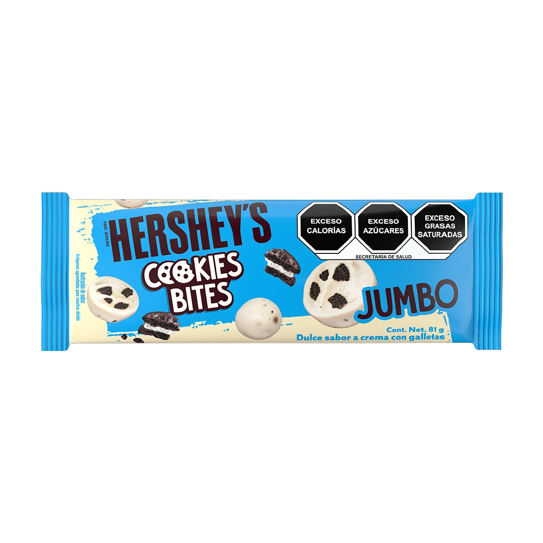Hersheys Bites Cookies And Cream Jumbo con 6 Piezas de 81 gramos