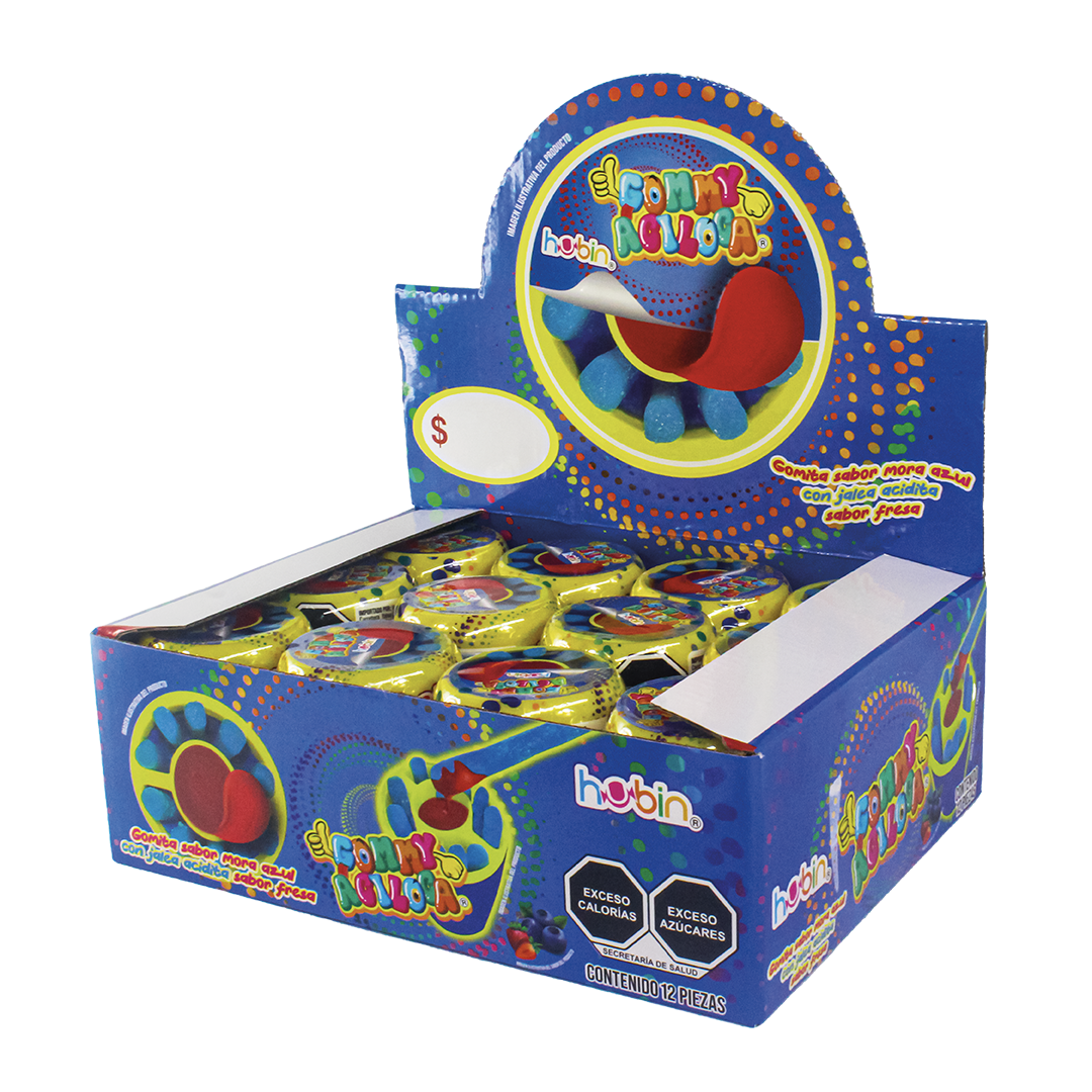 Hubin Gummy Aciloca Mora Fresa 12 Piezas