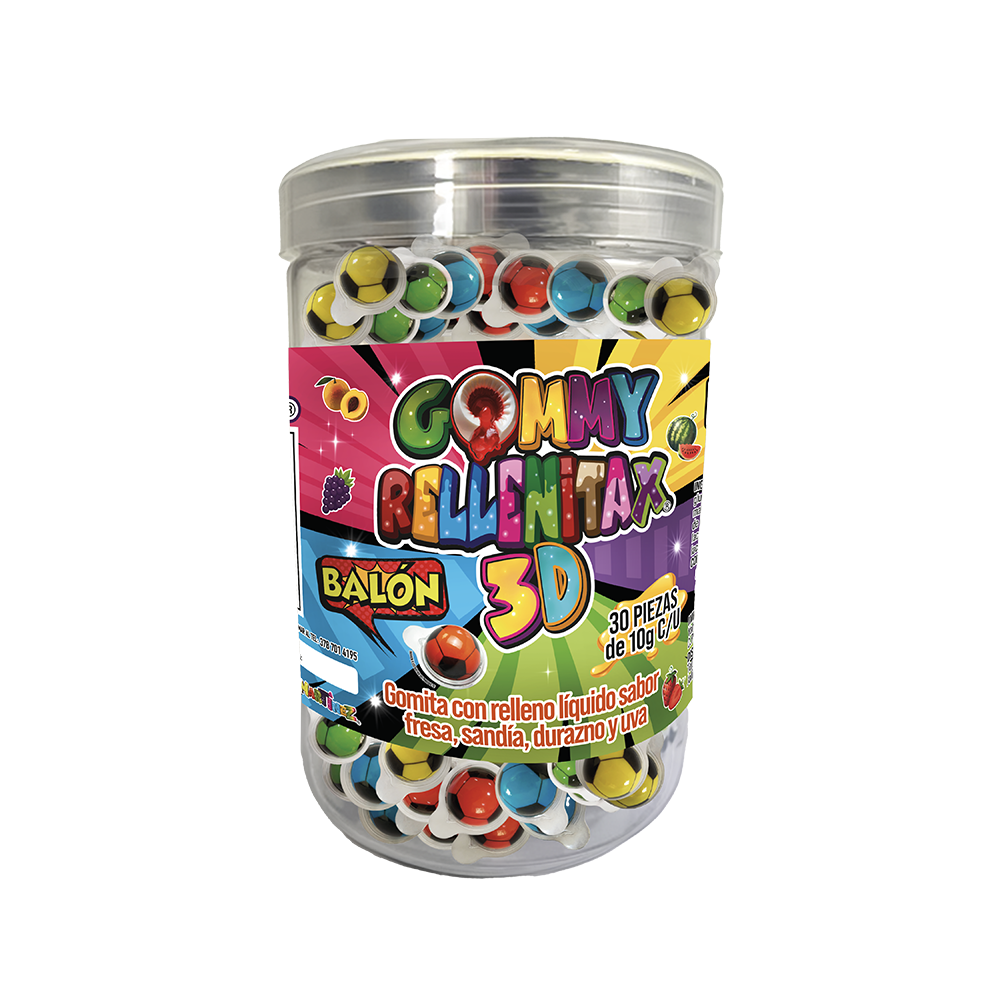 HUBIN RELLENITA3D BALON1/30pzs (Caja:12dsp)