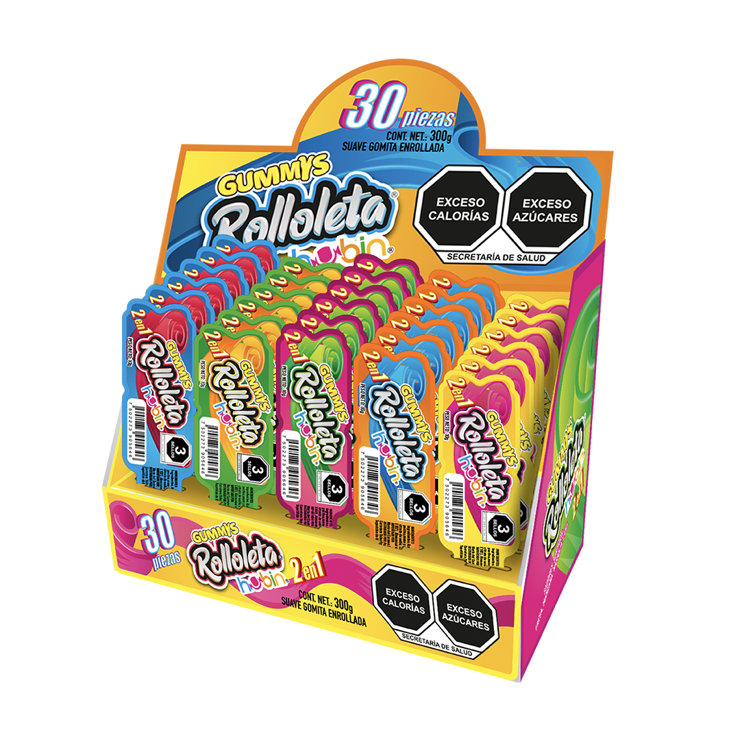 HUBIN GUMMY ROLLOLETA 1/30pzs (Caja:24dsp)