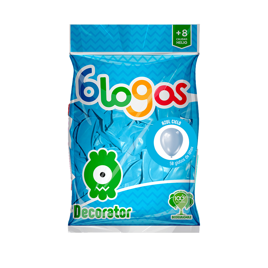 BLOGOS GLOBO AZUL CIELO #7 1/50pz (Caja:10dsp)