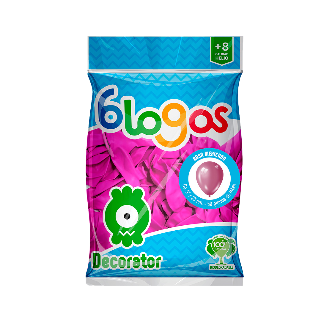 BLOGOS GLOBO ROSA MEX #9 1/30pzs (Caja:15dsp)
