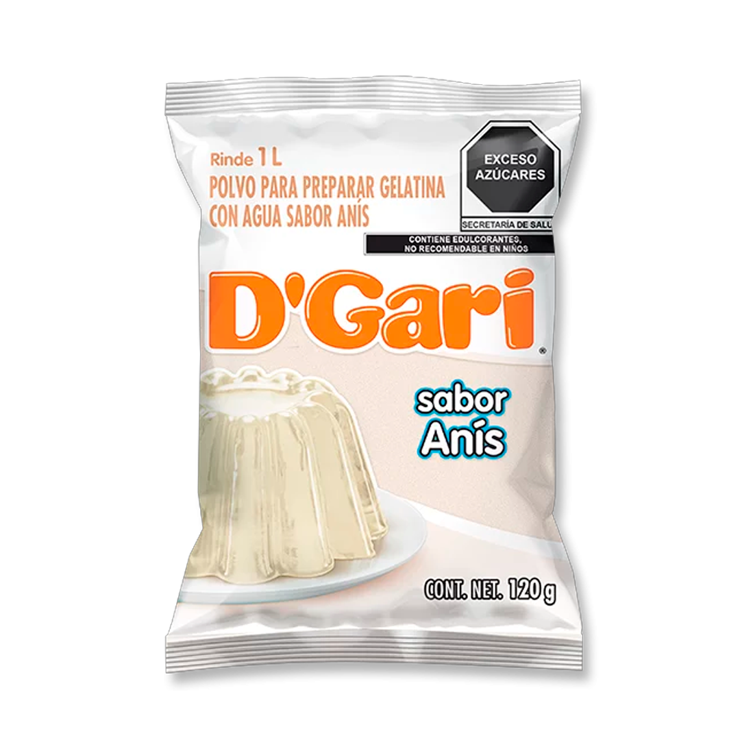 D'GARI GEL AGUA ANIS 1/120gr (Caja:50pz)