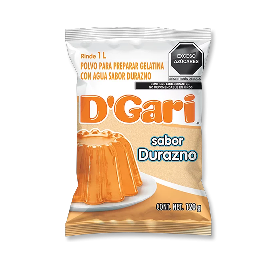 D'GARI GEL DURAZNO 1/120gr (Caja:50pz)