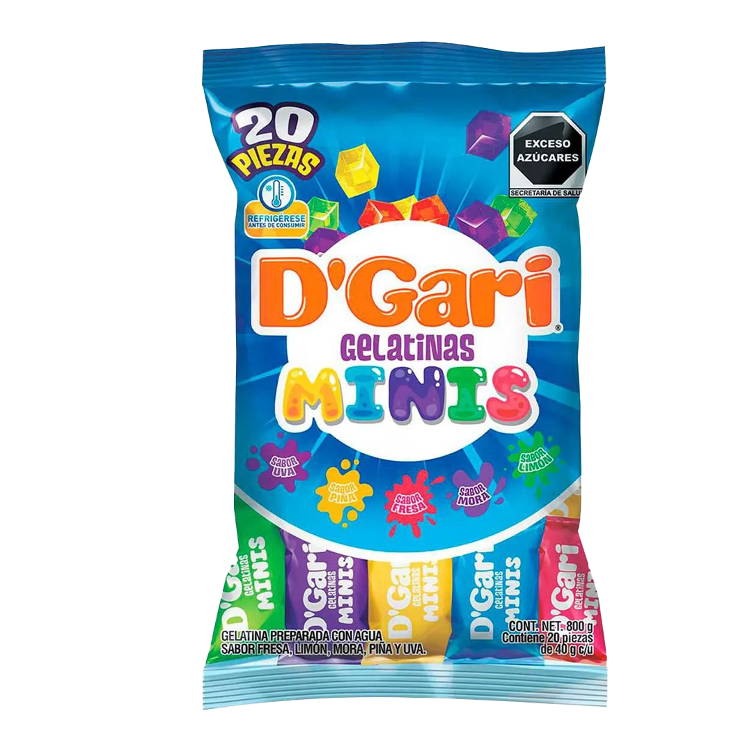 GARI MINI GELATINAS 1/20/800GR (CAJA:8PZAS)