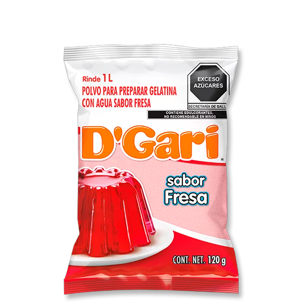 D'GARI GEL AGUA FRESA 1/120gr (Caja:50pzs)