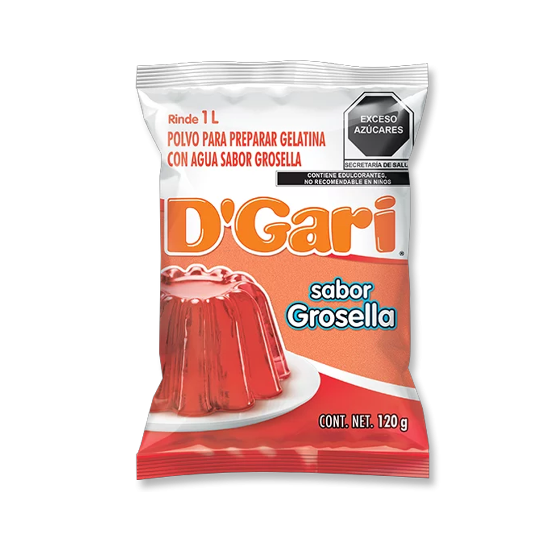 D'GARI GEL GROSELLA 1/120gr (Caja:50pz)