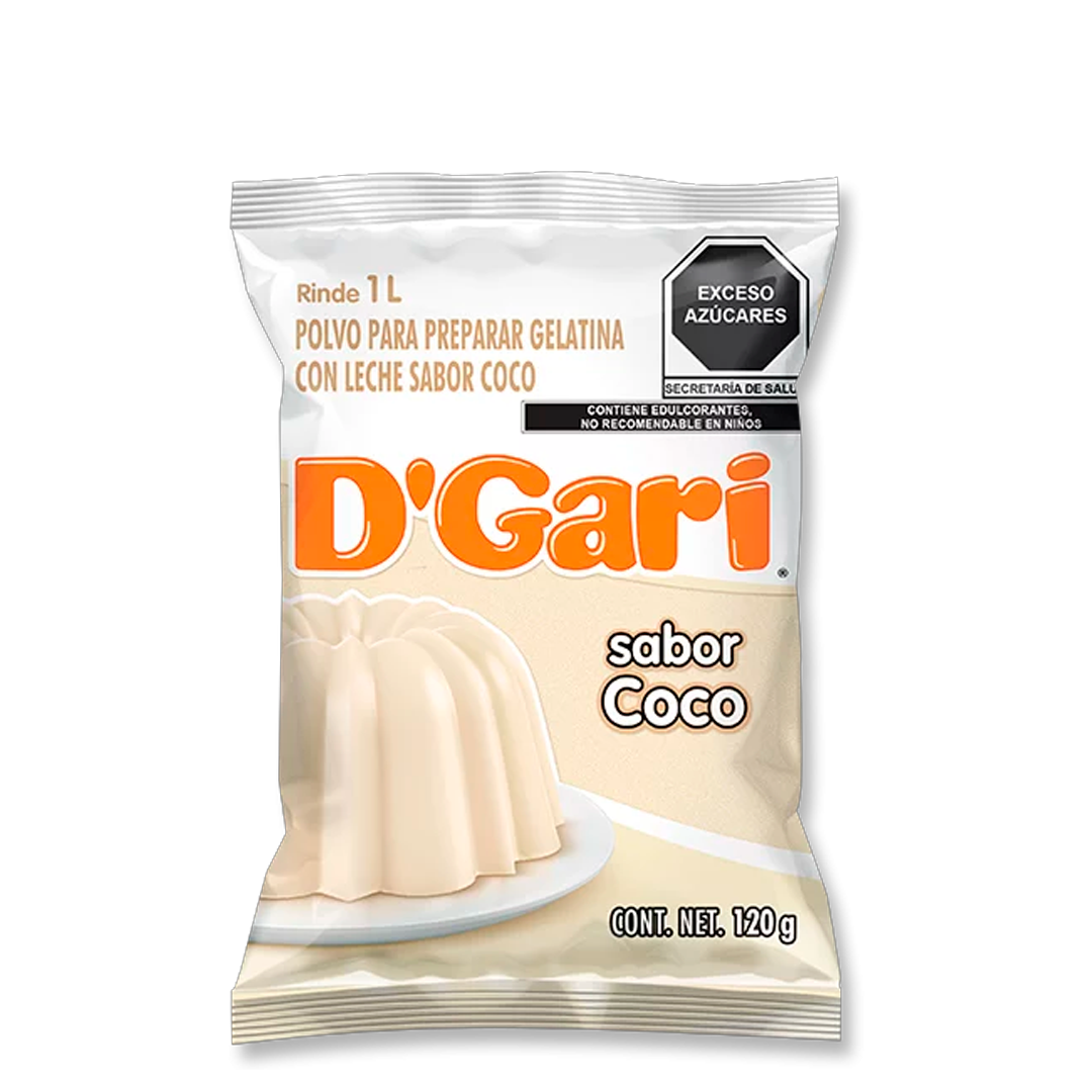 D'GARI GEL LECHE COCO 1/120gr (Caja:50pz)