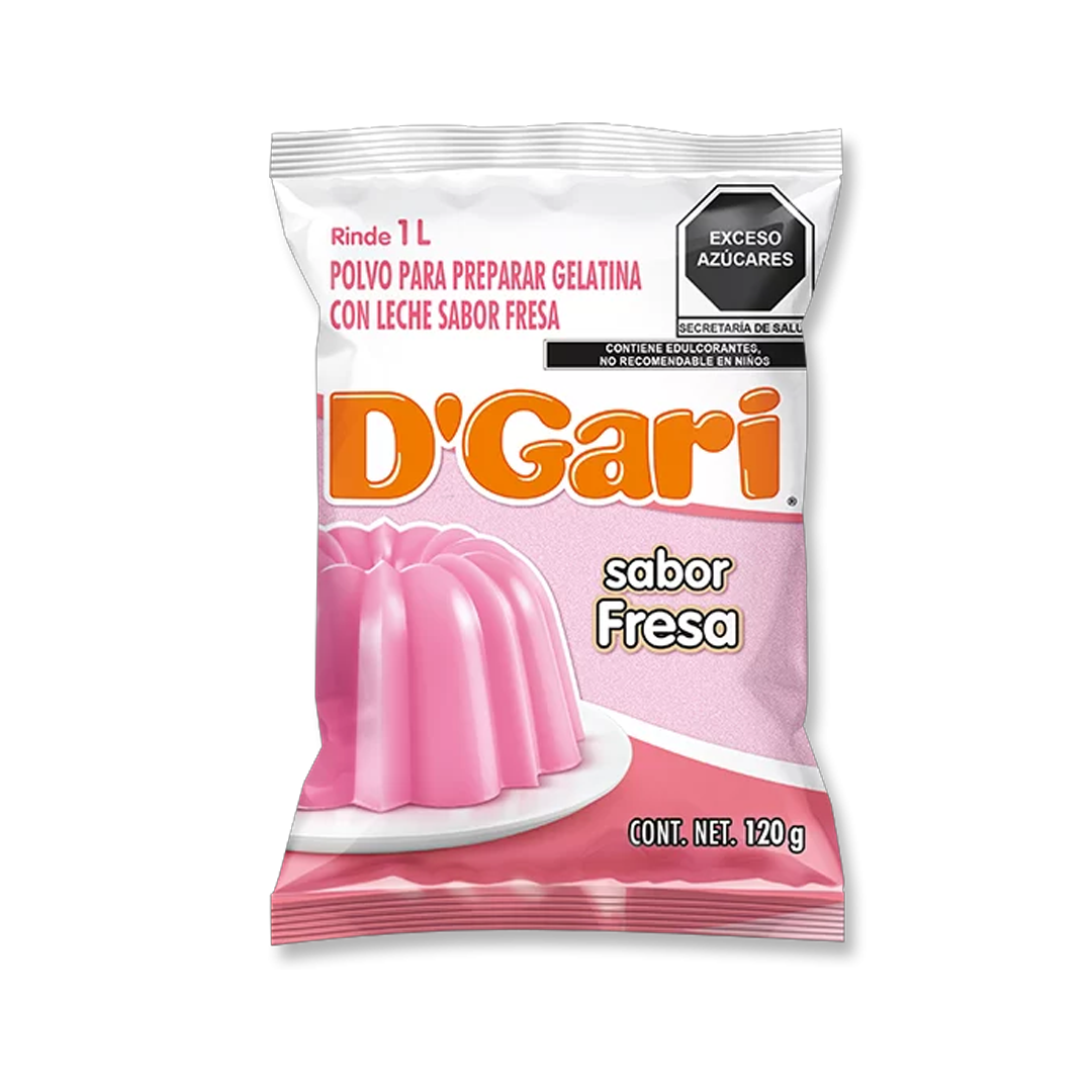 D'GARI GEL LECHE FRESA 1/120gr (Caja:50pz)