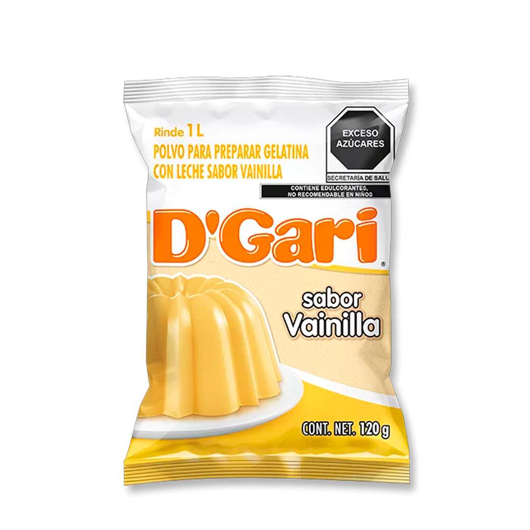 D'GARI GEL LECHE VAINILLA 1/120gr (Caja:50pz)