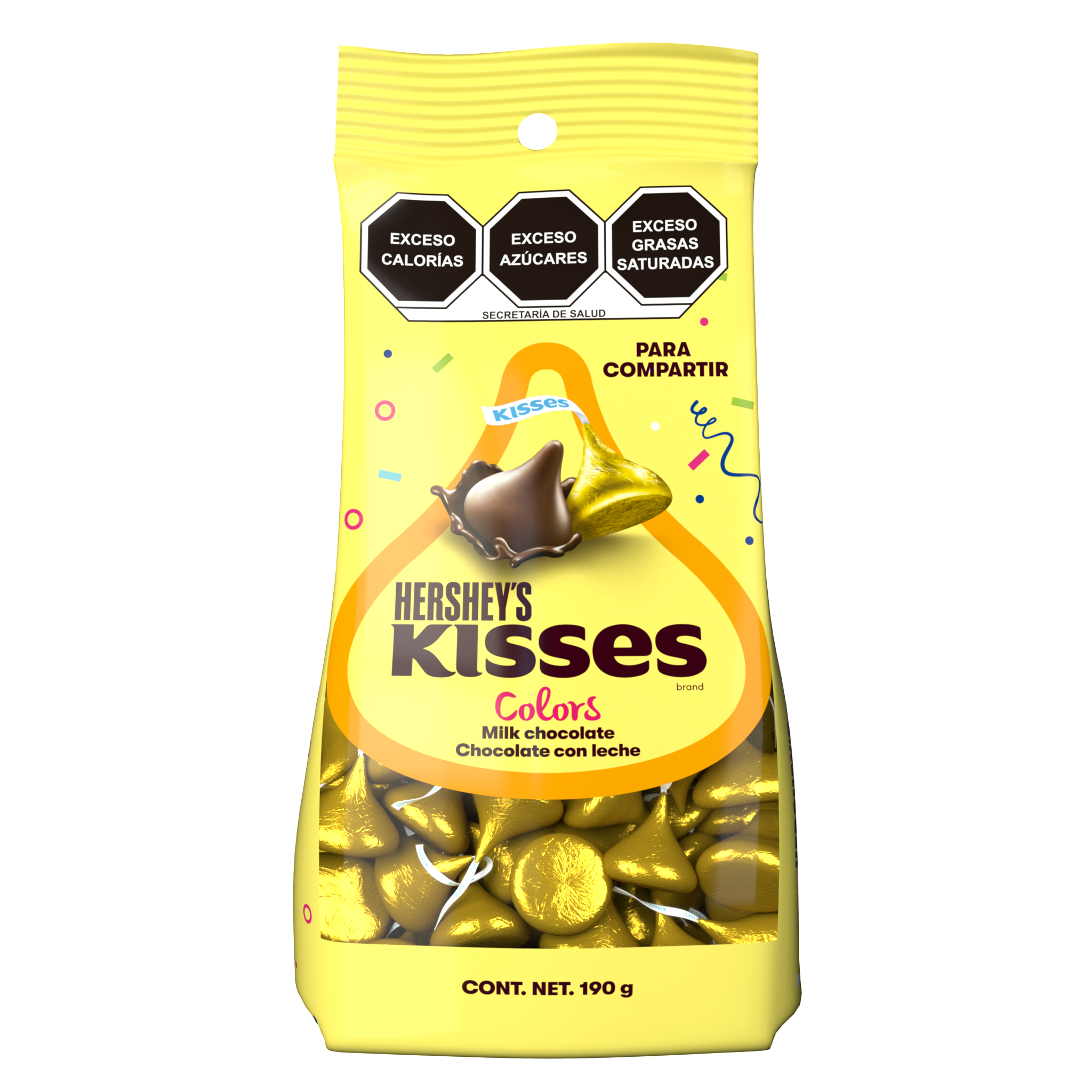 HSY KISS FIESTA AMARILLO 1/190gr (Caja:6pz)