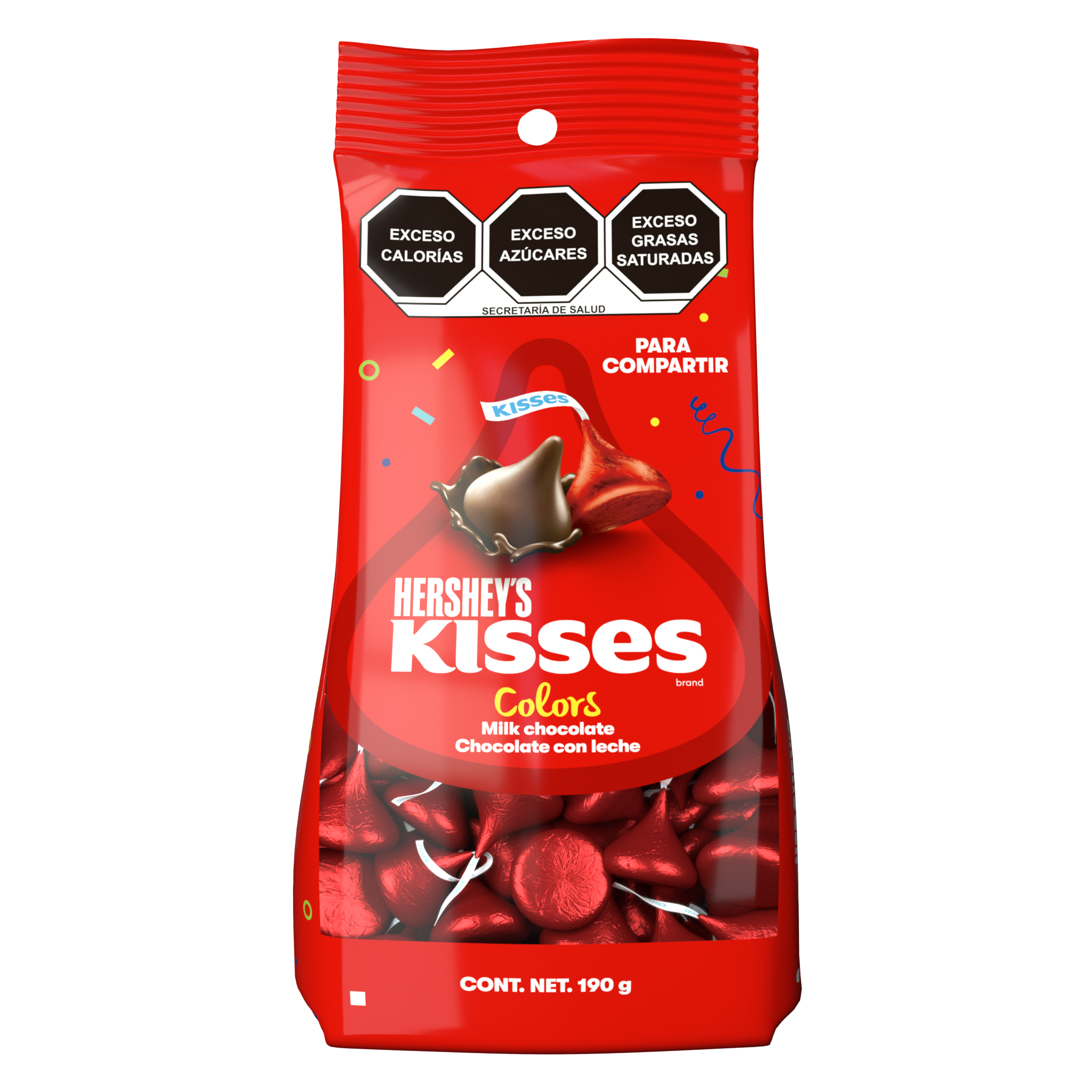 HSY KISS FIESTA ROJO 1/190gr (Caja:6pz)