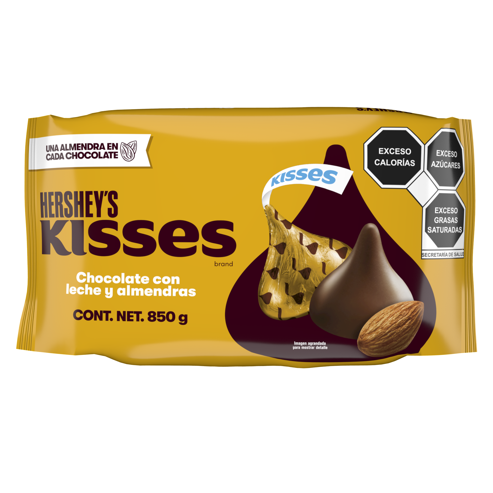 HSY KISSES ALMEN BL 1/850gr (Caja:5pz)