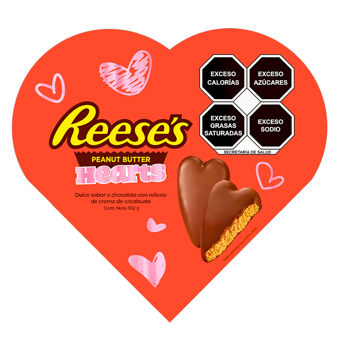 HSY SV REESE'S HEARTS 1/102gr (Caja:7pzs)