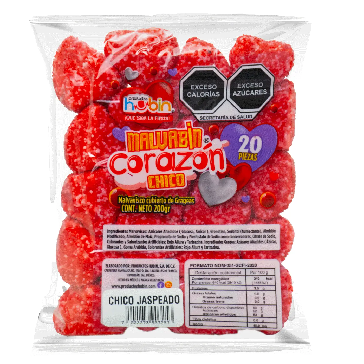 HUBIN CORAZON CH JAZPEADO 1/20pz (Caja:40dsp)