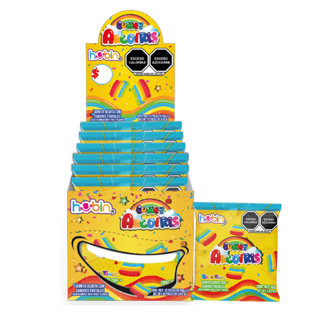 HUBIN GUMMY ARCOIRIS 1/12pzs (Caja:12dsp)