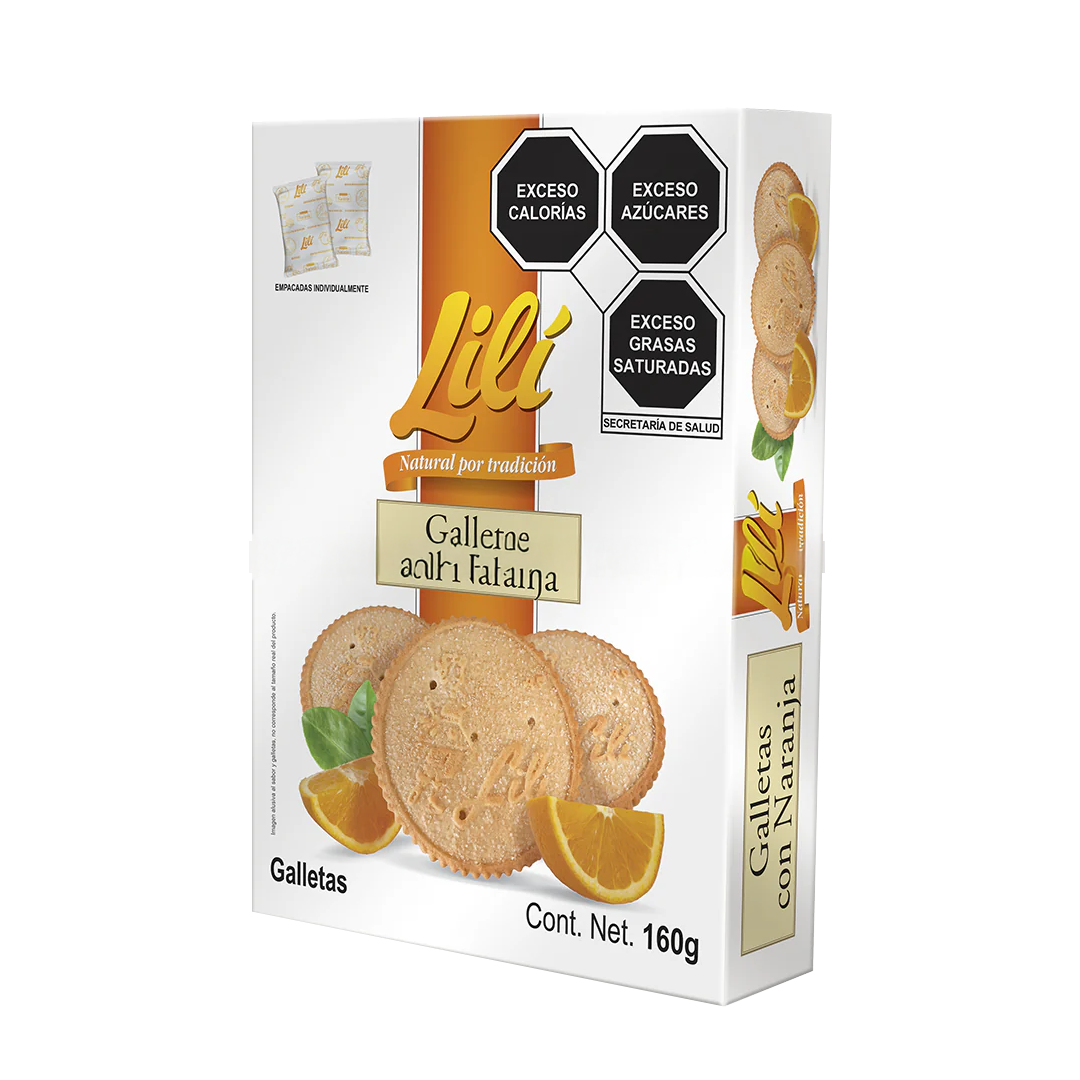 LILI GALLETA C/ NARANJA 1/160grs (Caja: 12dsp)