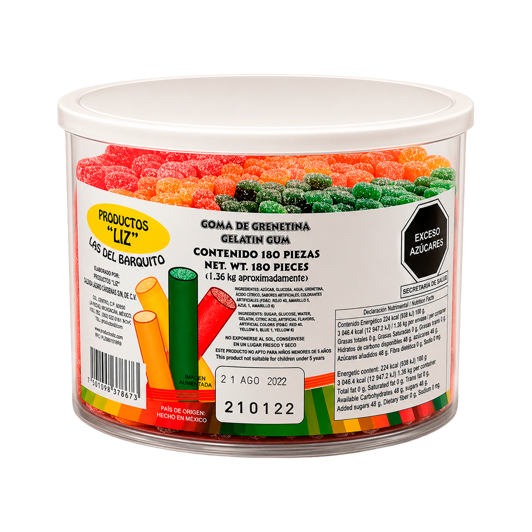 DULCES LIZ VELA AGUA GDE 1/180pz (Caja:12dsp)