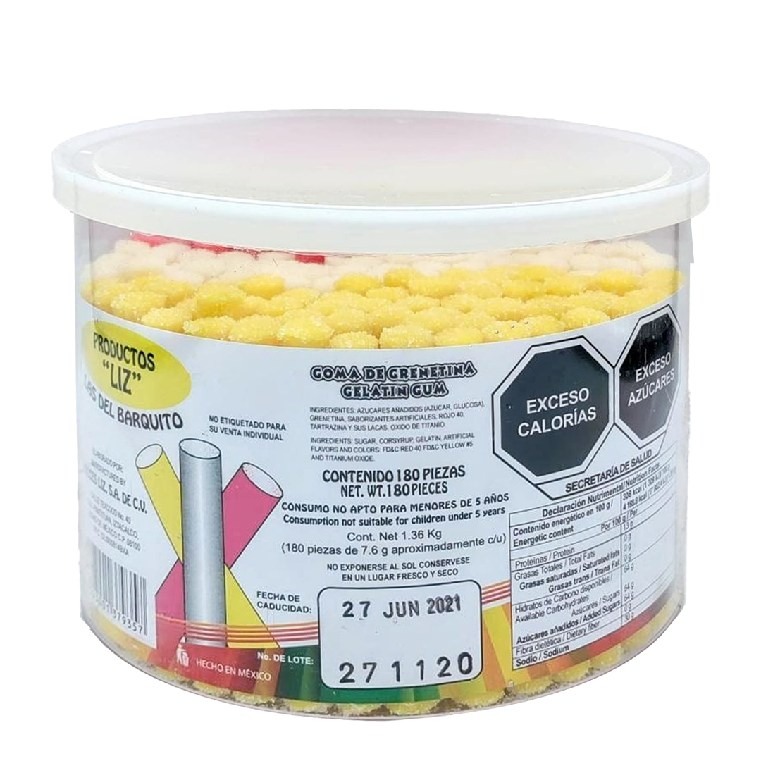 DULCES LIZ VELA LECHE GDE 1/180pz (Caja:12dsp)