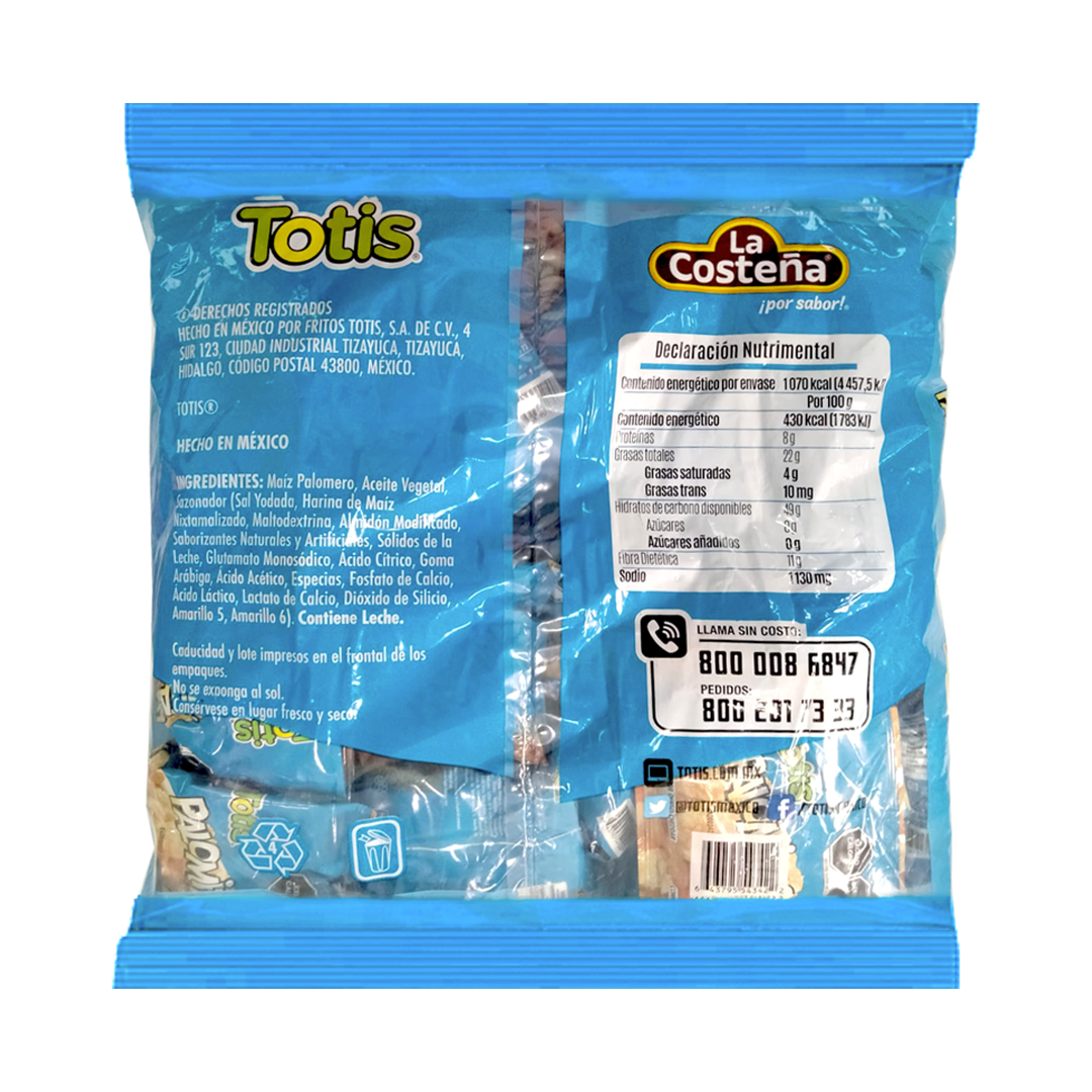 TOTIS  PALOMITAS QUESO 10gr 1/25pzs (Caja: 10dsp)
