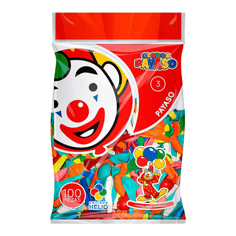SELECTAS GLOB PAYASO #3 SDO 1/100pz (Caja:25dsp)