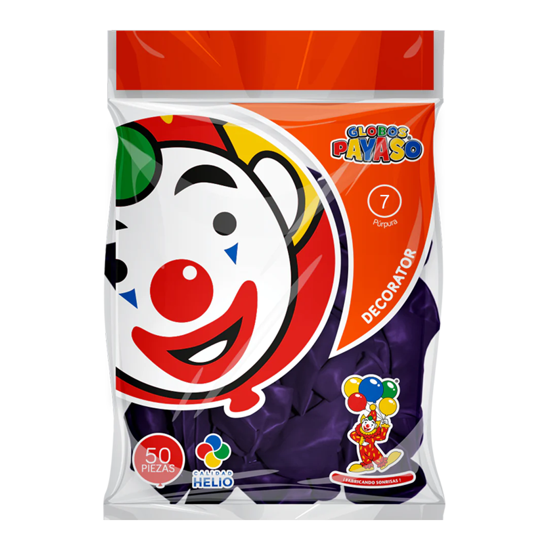 SELECTAS GLOBO #7 PURPURA 1/100pz (Caja:10dsp)