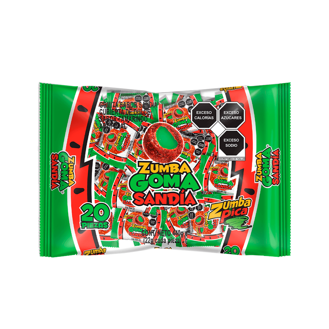 ZUMBA GOMA SANDIA 1/20pz (Caja:20dsp)