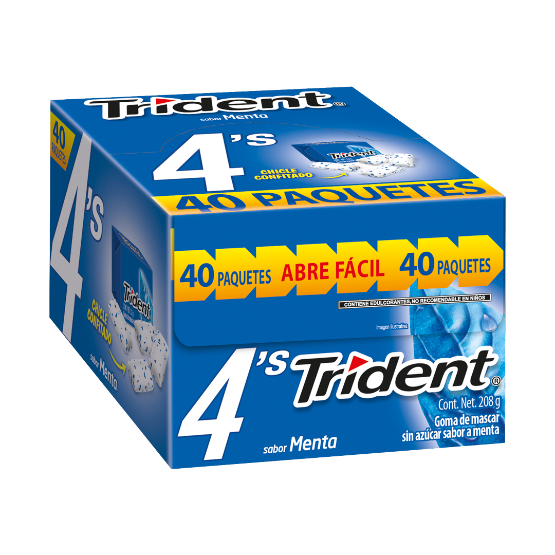 MOZ TRIDENT 4PZ MENTA 1/40pzs (Caja:40dsp)