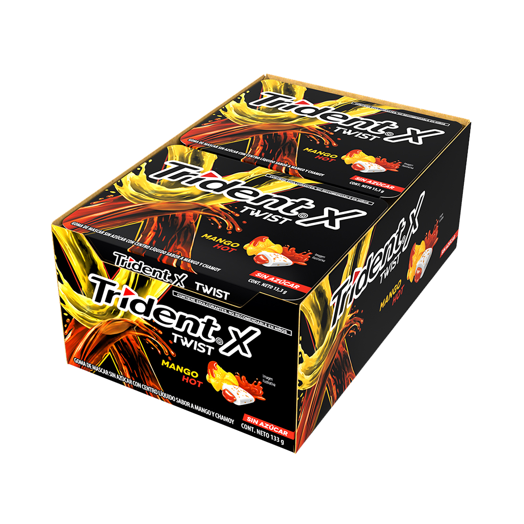 MONDELEZ TRIDENT TWIST MANGO/CHMOY 1/10pzs (Caja: 24dsp)