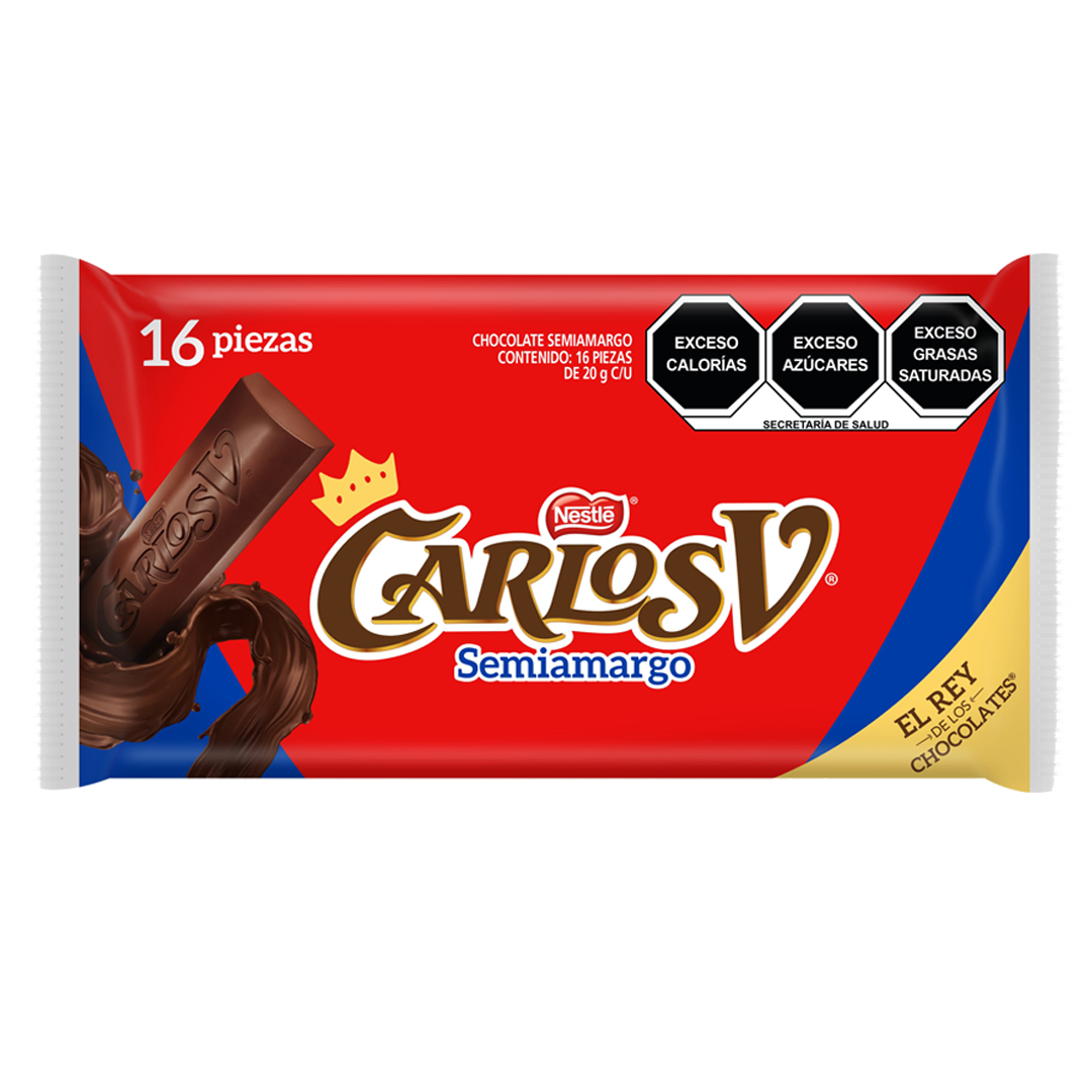 NESTLE CARLOS V SEMIAMARGO 1/16pz (Caja:14dsp)