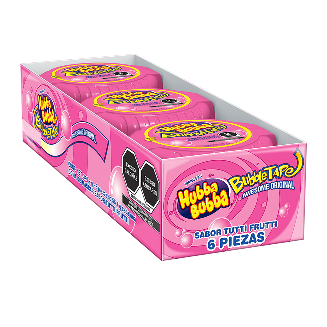 LUCAS CHICLE HUBBA TUTIFRUTTI 1/6pzs (Caja:12dsp)