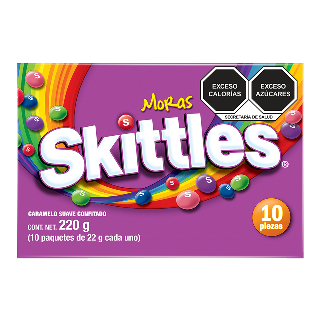 LUCAS SKITTLES MORAS 22gr 1/10pzs (Caja:24dsp)