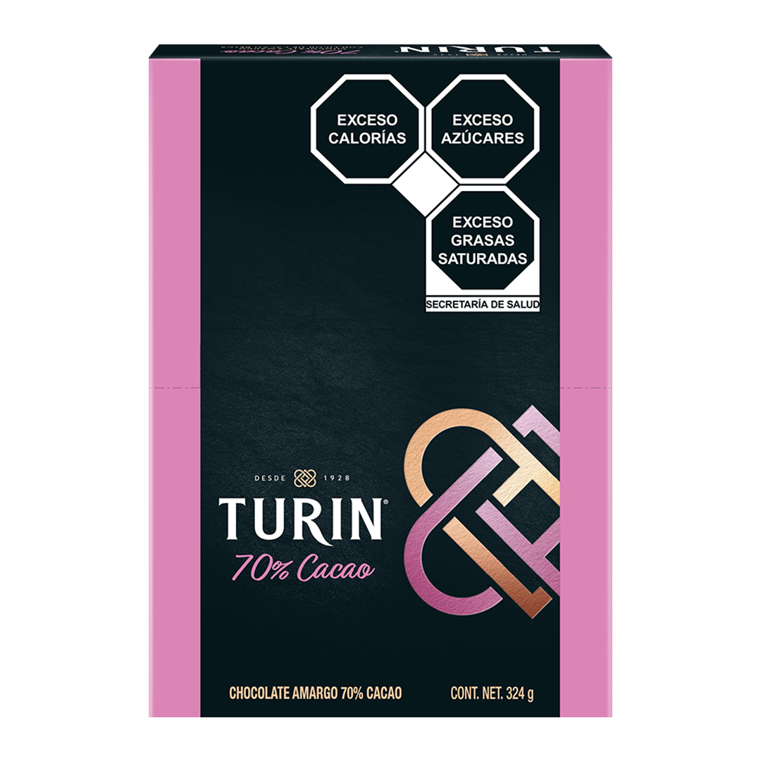 TURIN BARRA CHOC 70% 4/18