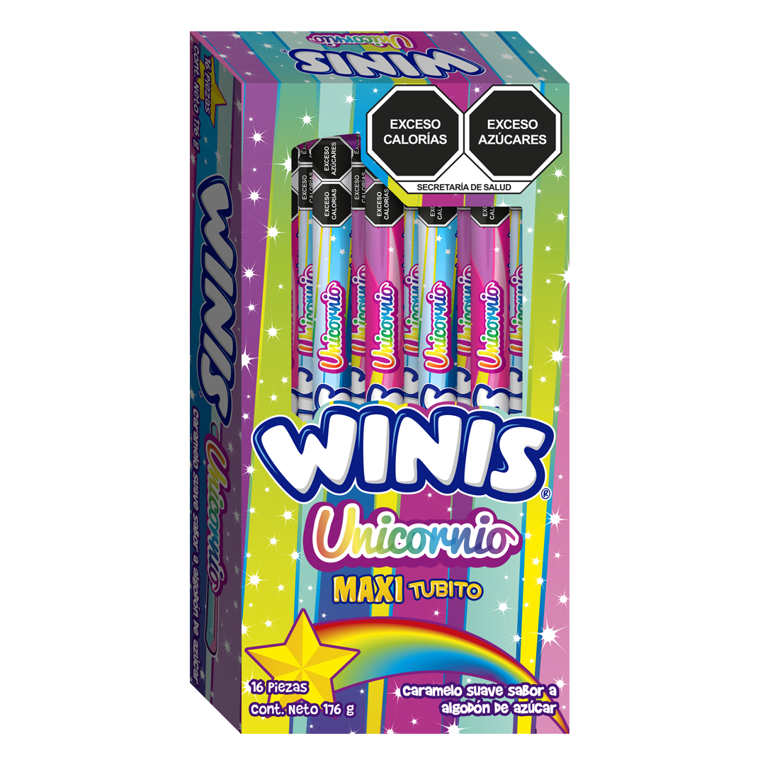WINIS MAXITUBO UNICORNIO 1/16pzs (Caja:36dsp)