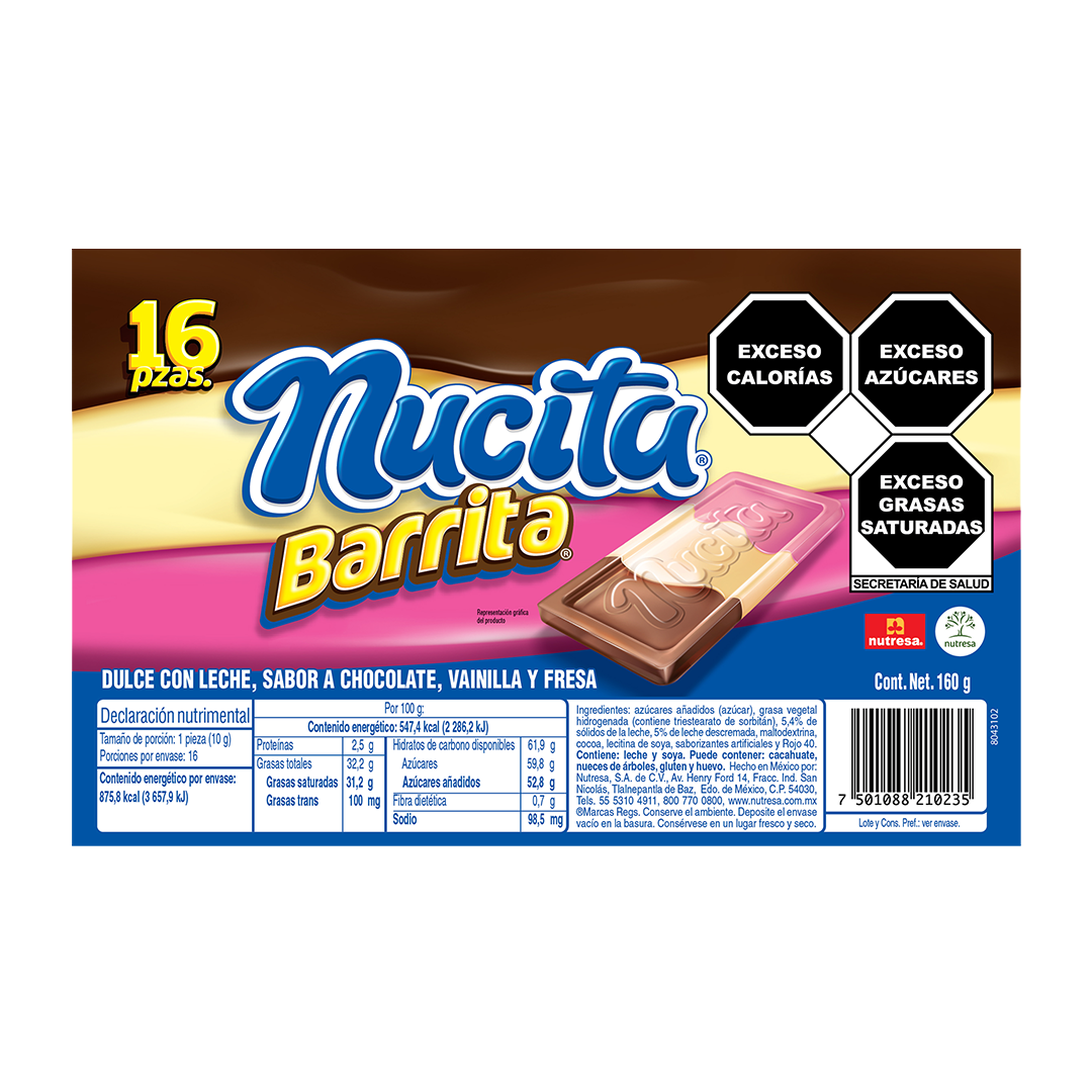 NUTRESA NUCITA BARRITA 1/16pz (Caja:24dsp)