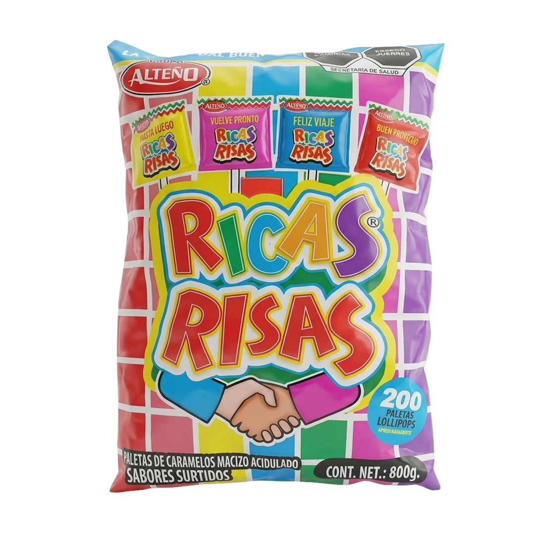 Alteño Paletas Ricas Risas - La Bolsa Contiene 200 Piezas