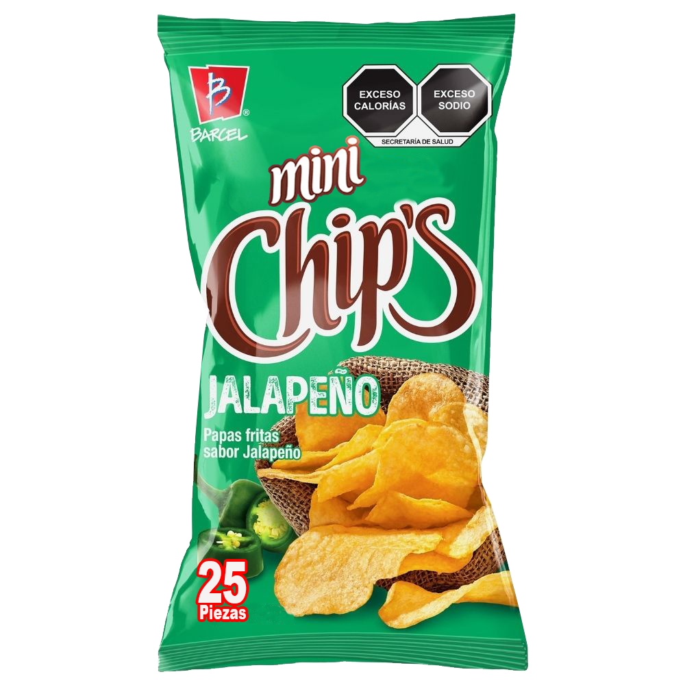 BARCEL MINI CHIPS JALAPEÑO 1/25pz (Caja:6dsp)