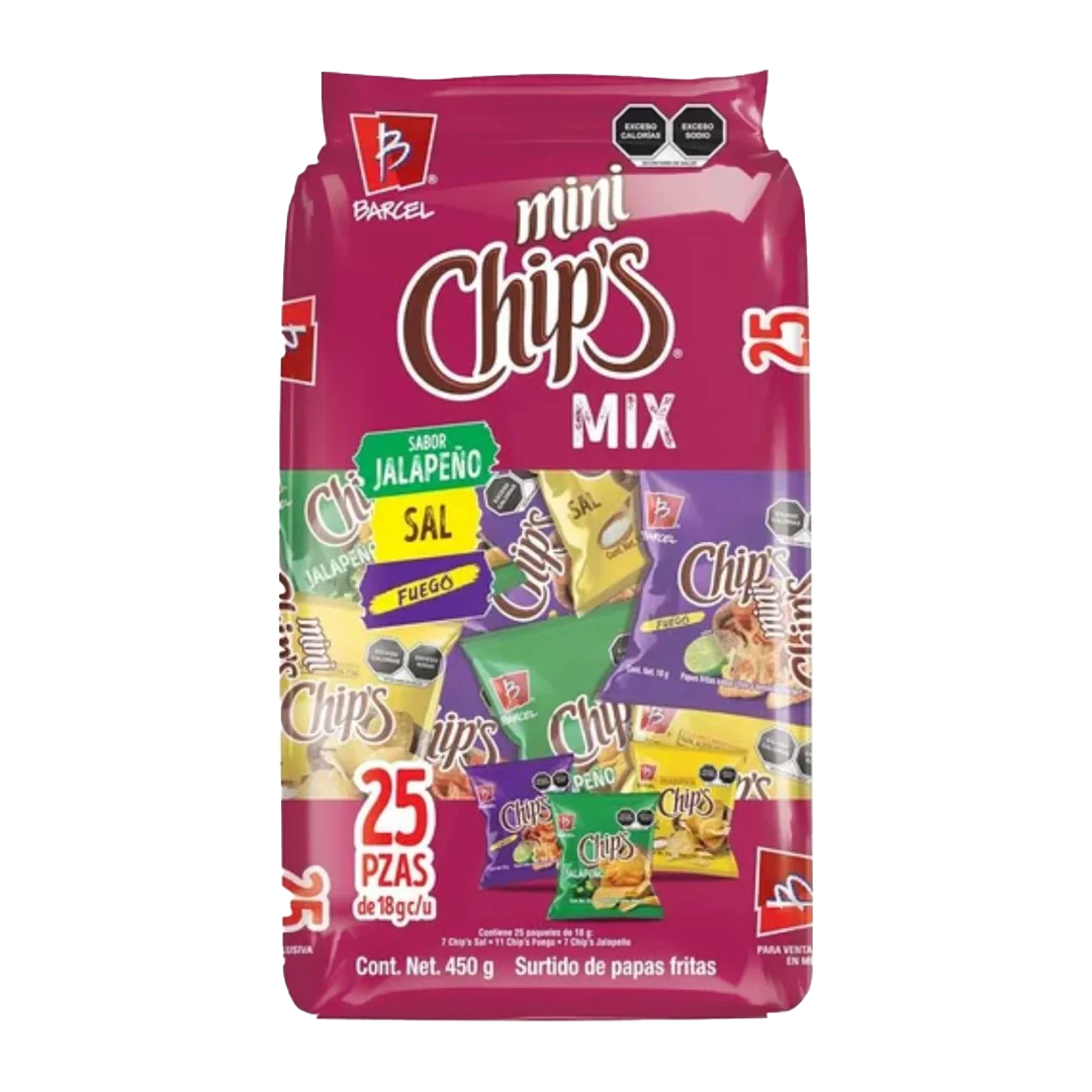BARCEL MINI CHIPS MIX 1/25pz (Caja:6dsp)