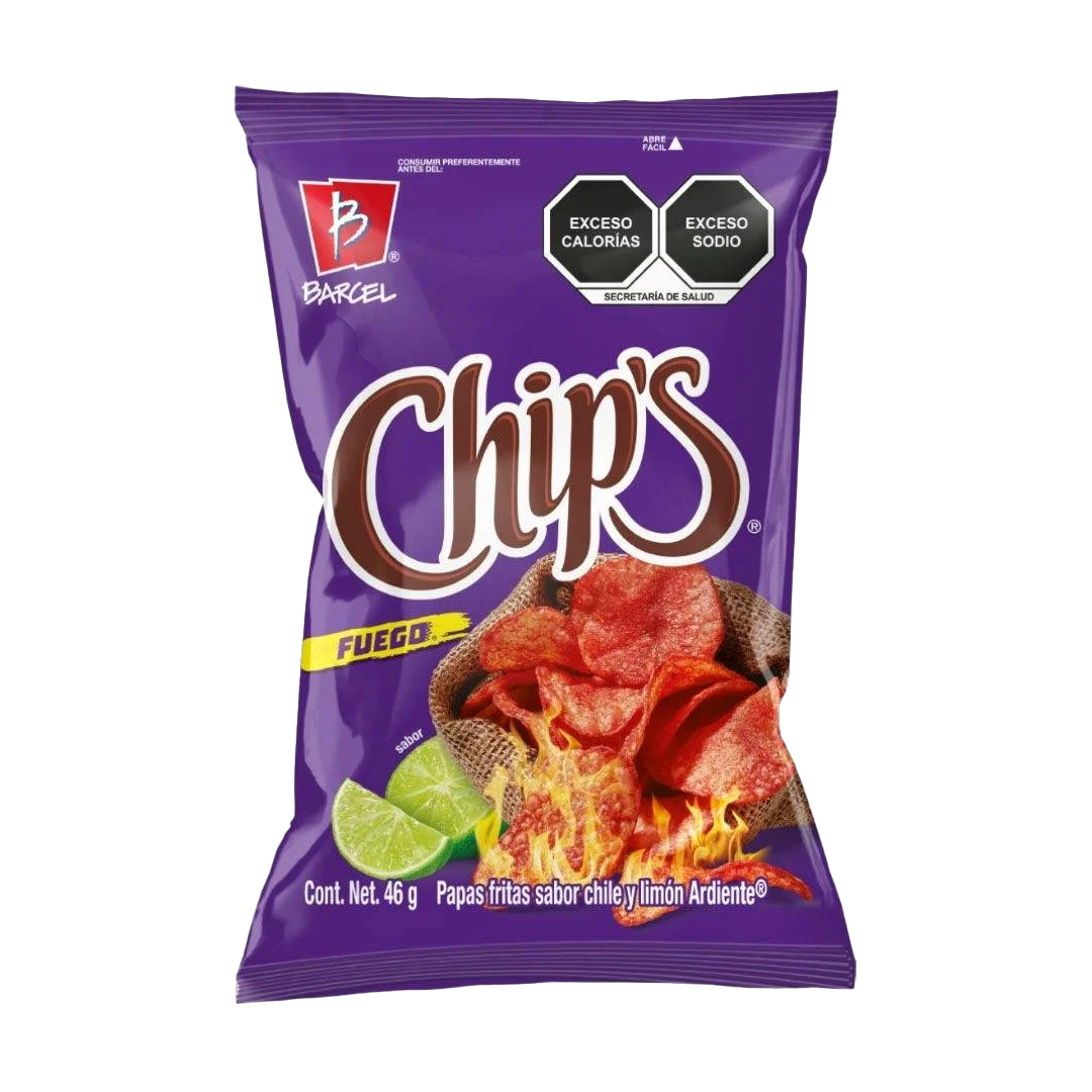 BARCEL CHIPS FUEGO 1/46gr (Caja:50pz)